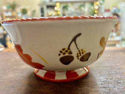Multicolor Temptations Harvest Acorn Footed Bowl, 6 1/4"