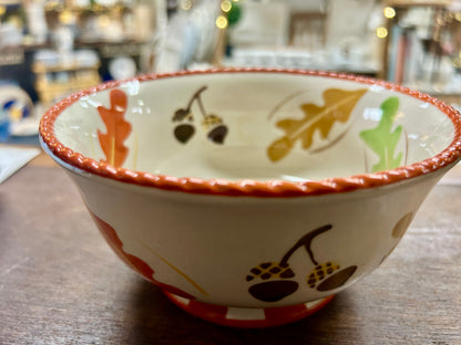 Multicolor Temptations Harvest Acorn Footed Bowl, 6 1/4"