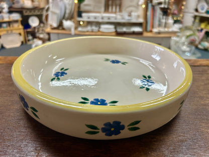 Yellow & Blue Crock Shop Blue Flowers Bowl, 10"