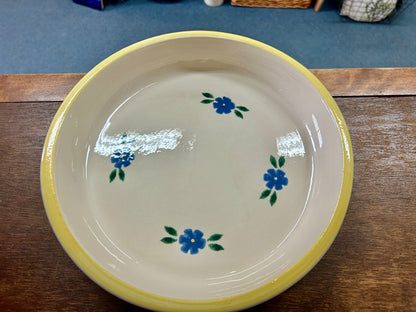 Yellow & Blue Crock Shop Blue Flowers Bowl, 10"