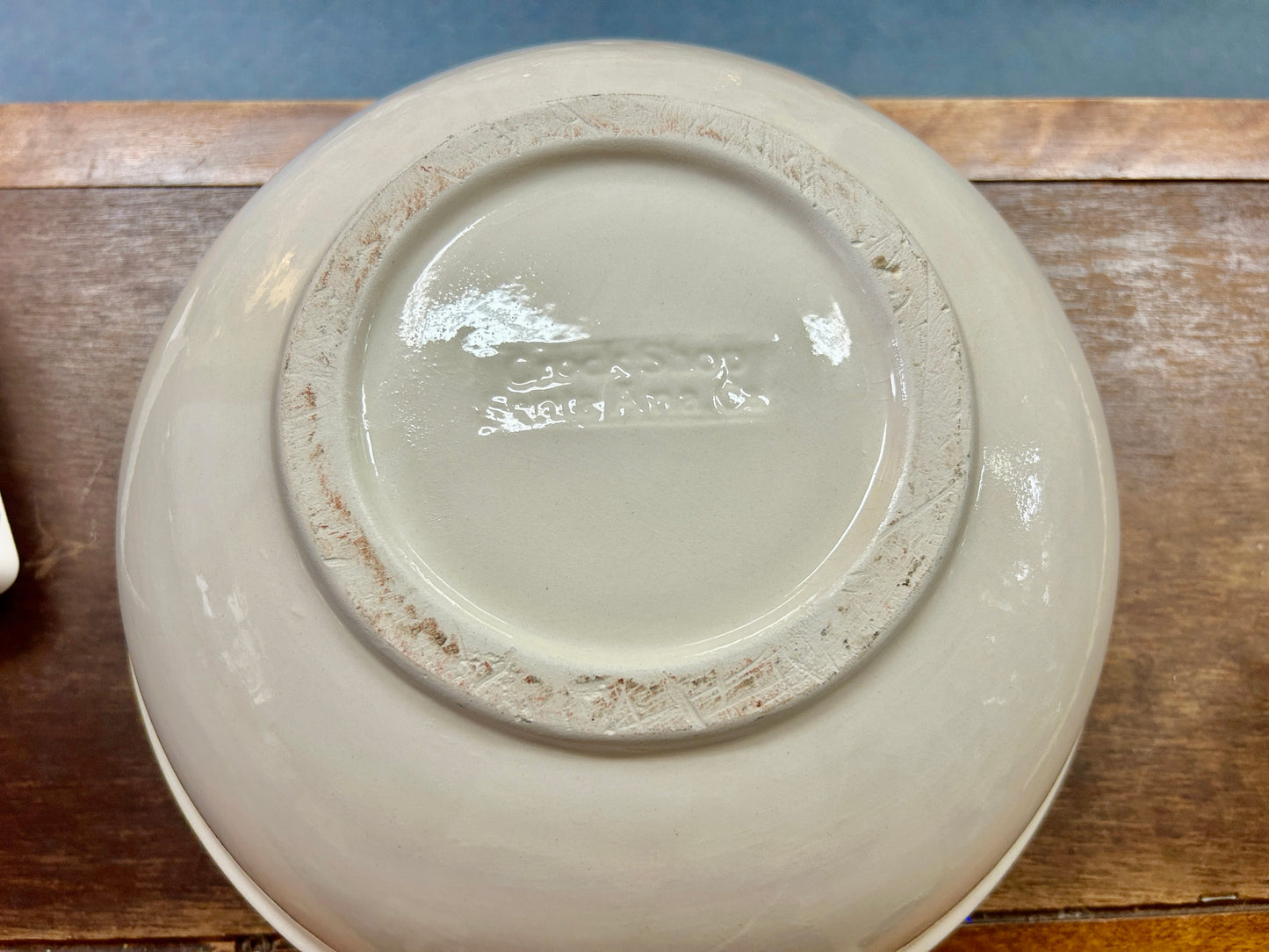 Yellow & Blue Crock Pot Blue Flowers Bowl, 11 3/4"