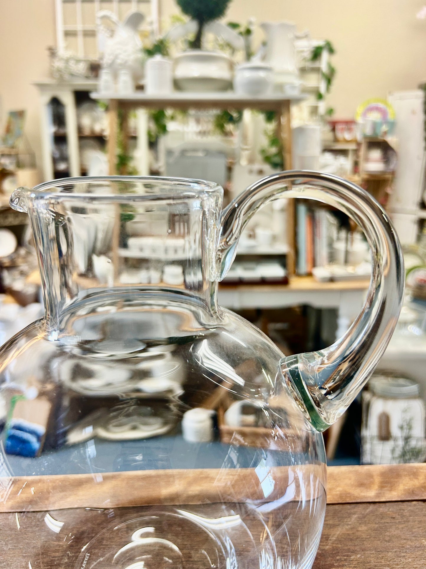 TIFFANY Clear Pitcher & Stirrer, 9"