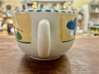 Yellow & Blue Maxam Mediterranean Mug Italy, 3"