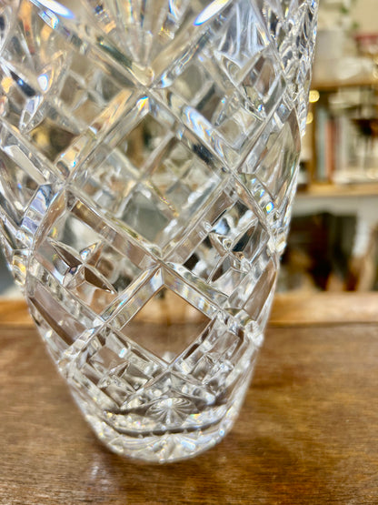 Clear Ceskci Czech Pineapple Cut Vase, 8"