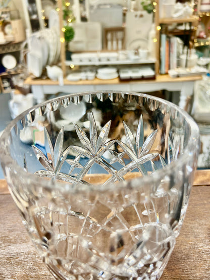 Clear Ceskci Czech Pineapple Cut Vase, 8"