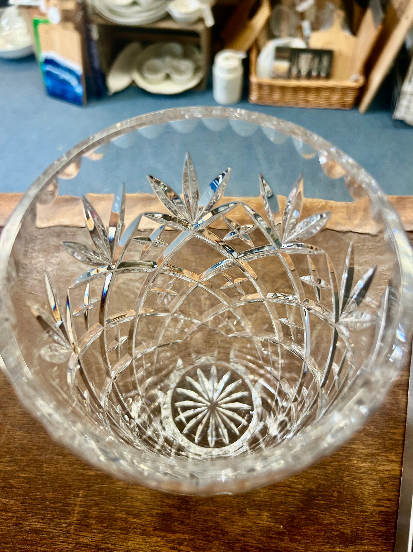 Clear Ceskci Czech Pineapple Cut Vase, 8"