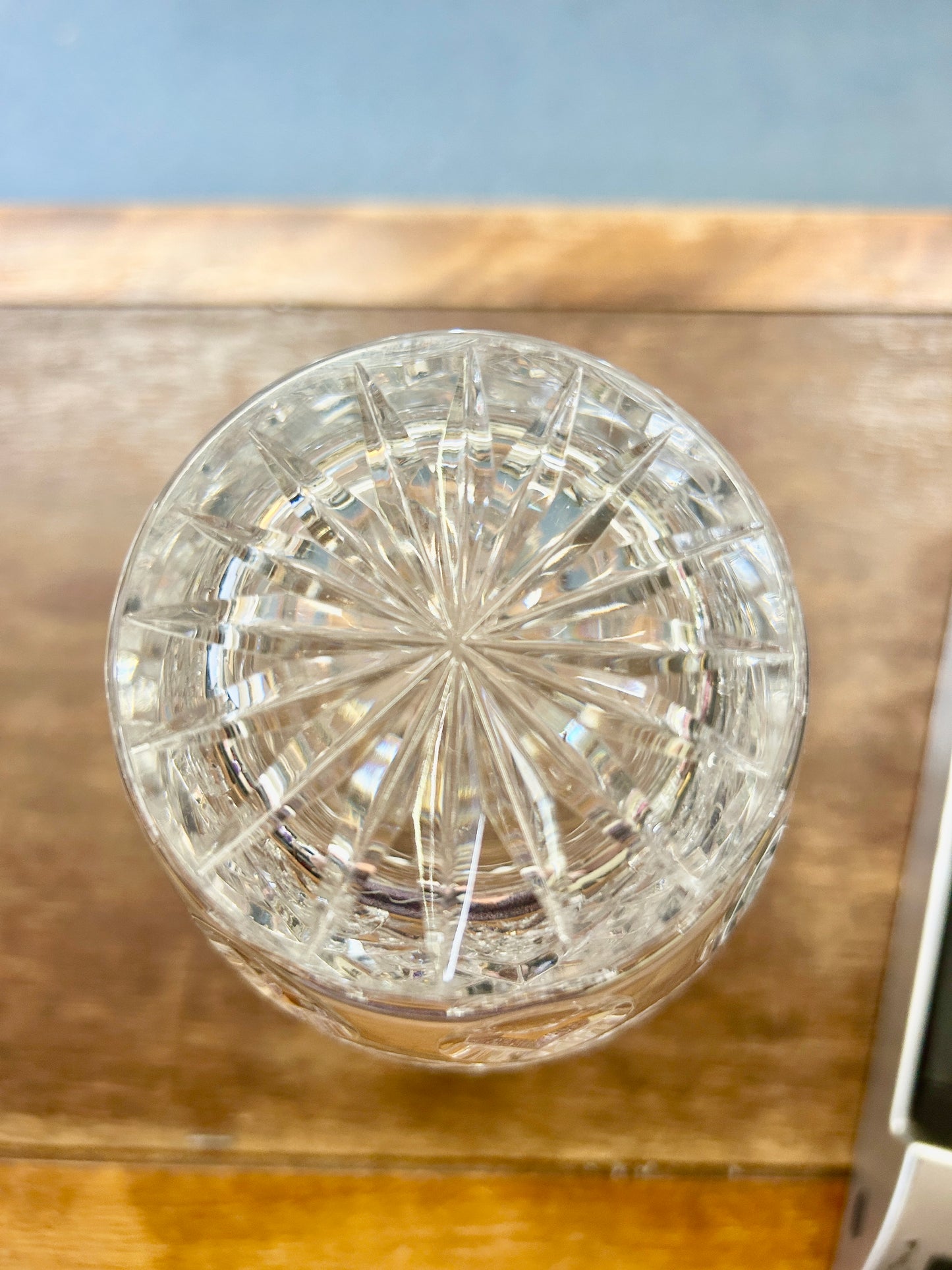 Clear Ceskci Czech Pineapple Cut Vase, 8"