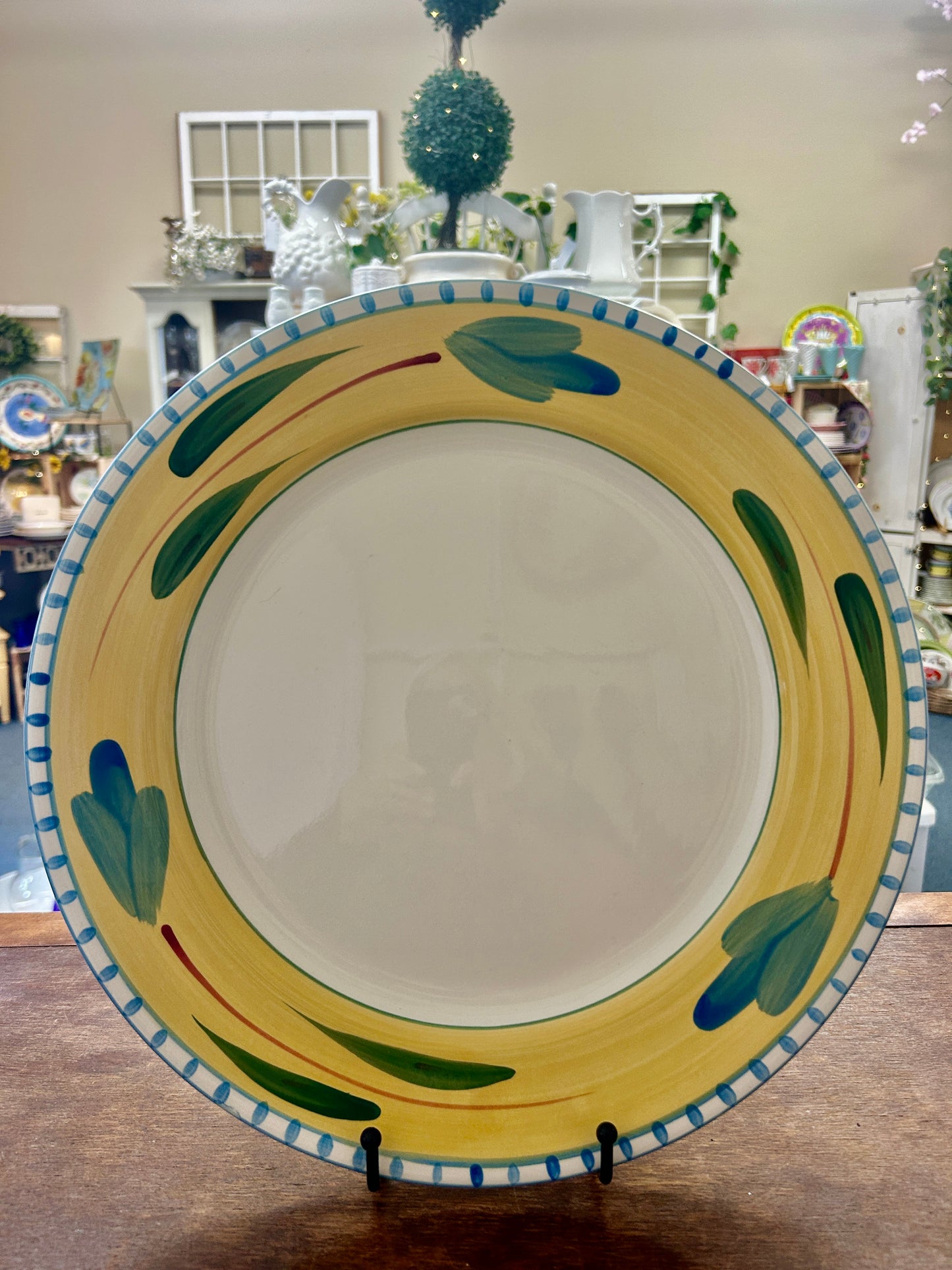 Yellow & Blue Maxam Mediterranean Platter, 14"
