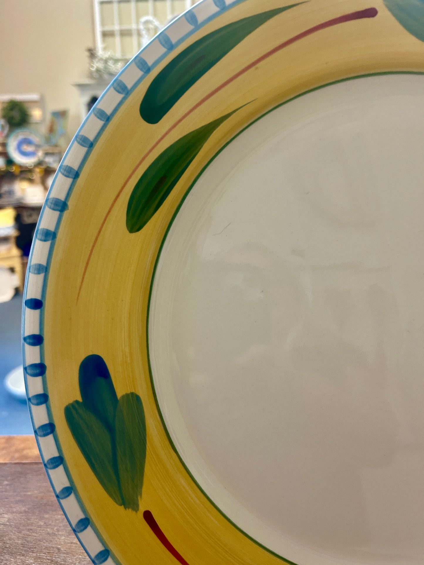 Yellow & Blue Maxam Mediterranean Platter, 14"