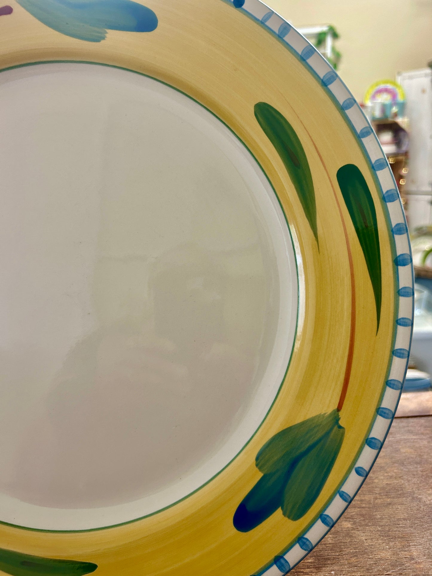 Yellow & Blue Maxam Mediterranean Platter, 14"