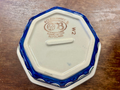Blue & Green Boleslawiec Octagon Tree Bowl, 6 1/2"