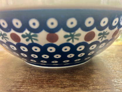 Blue & Green Boleslawiec Polish Pottery Nature Bowl, 9 1/2"