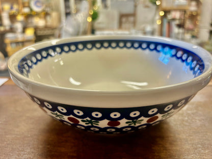 Blue & Green Boleslawiec Polish Pottery Nature Bowl, 9 1/2"