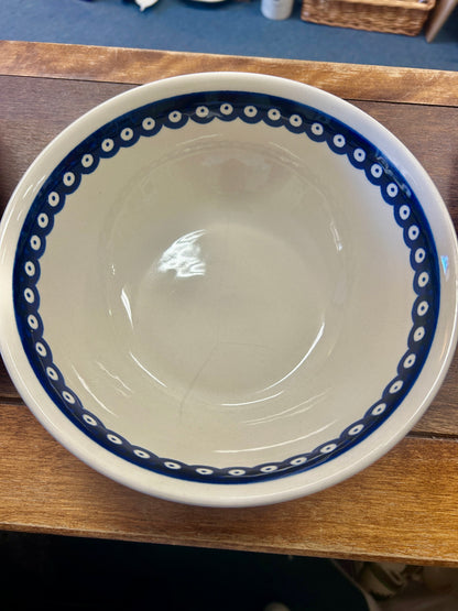 Blue & Green Boleslawiec Polish Pottery Nature Bowl, 9 1/2"