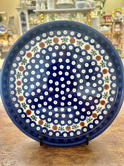 Blue & Green Boleslawiec Polish Pottery Nature Platter, 9 1/2"