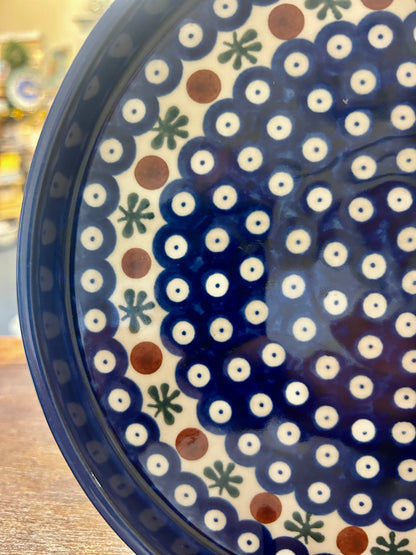 Blue & Green Boleslawiec Polish Pottery Nature Platter, 9 1/2"