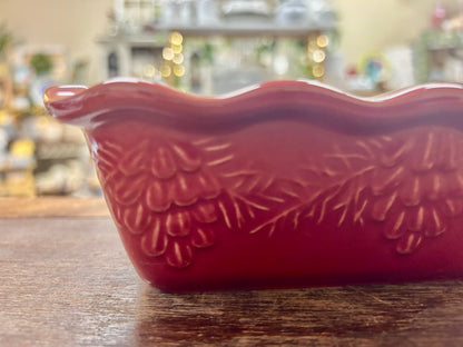 Red Emile Henry NEW Mini Loaf France, 7 1/2"