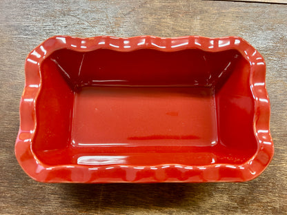Red Emile Henry NEW Mini Loaf France, 7 1/2"