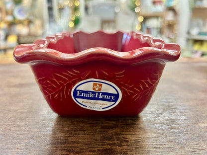 Red Emile Henry NEW Mini Loaf France, 7 1/2"