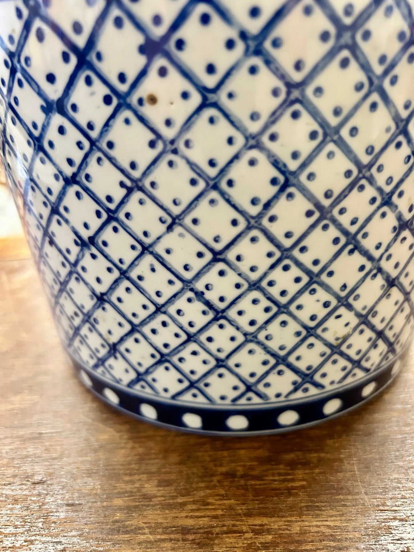 Blue & White Ice Bucket, 7 3/4"