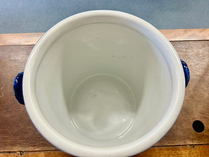 Blue & White Ice Bucket, 7 3/4"