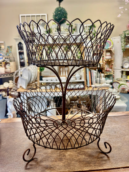 Copper  2 Tier Metal Stand, 13"