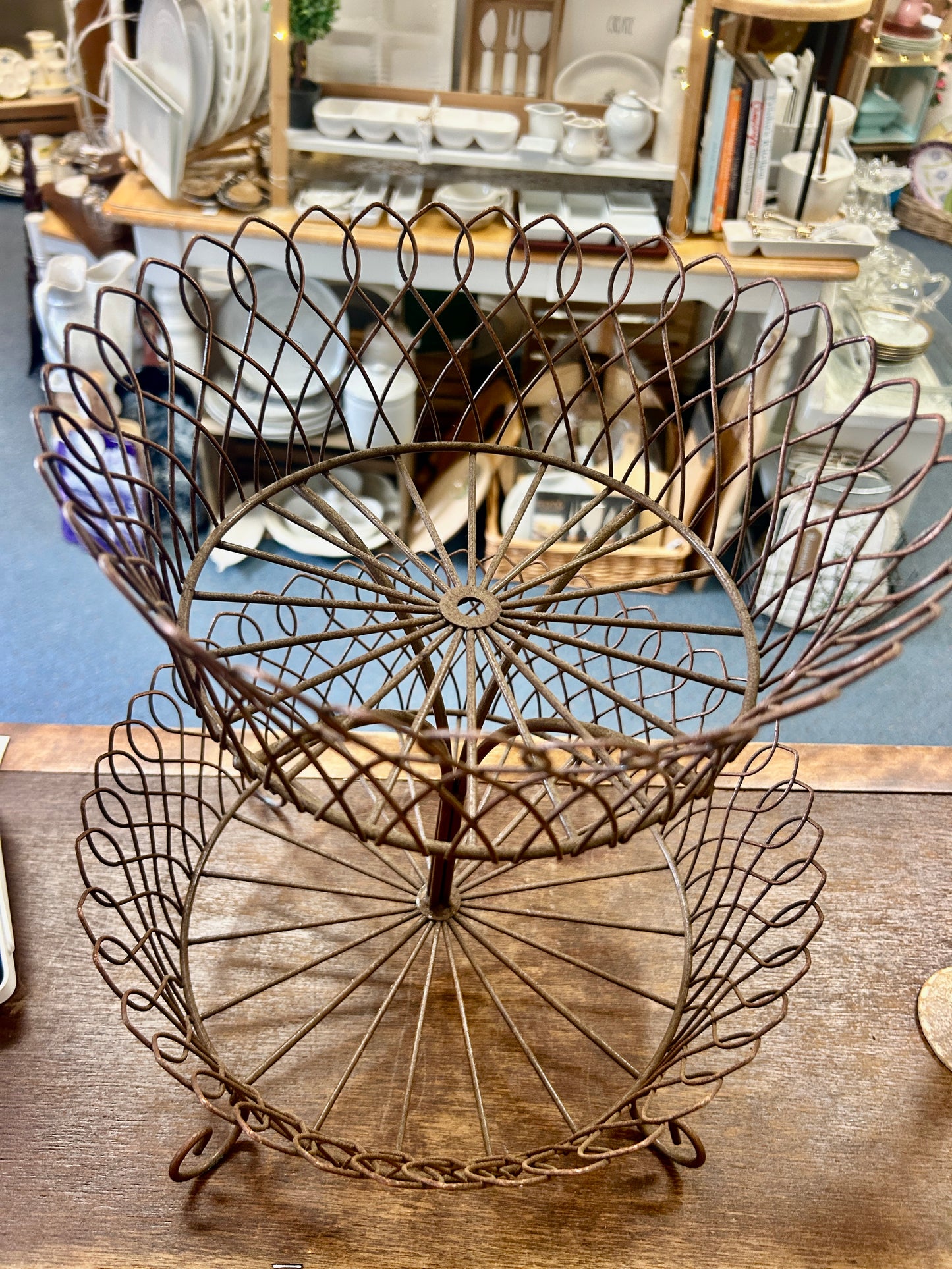 Copper  2 Tier Metal Stand, 13"