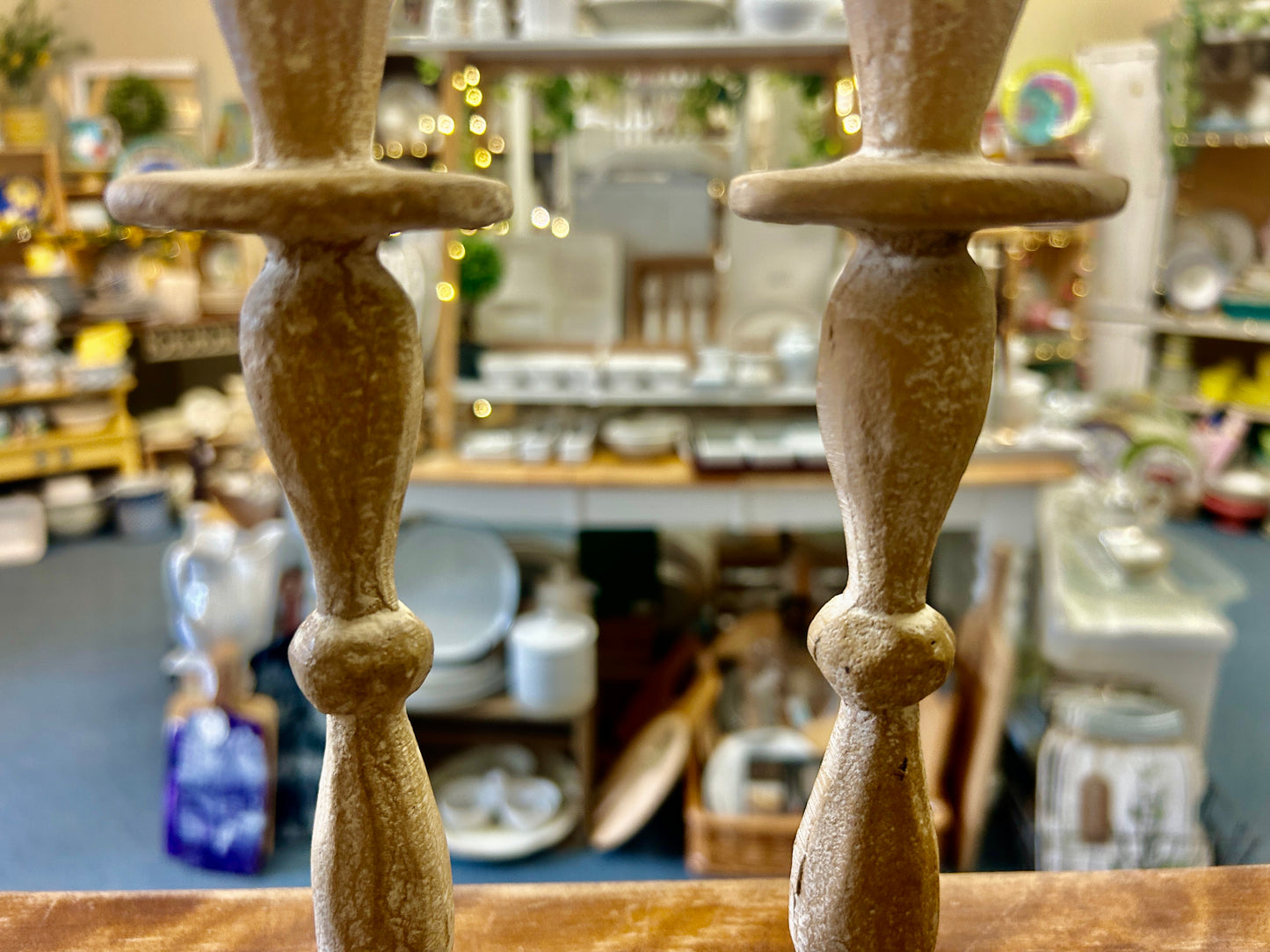 Cream Mora Taper Metal Candleholders 2, 9 1/2"