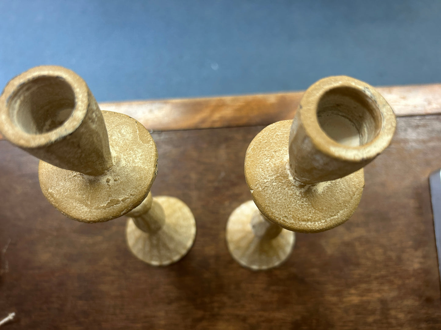 Cream Mora Taper Metal Candleholders 2, 9 1/2"