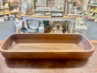 Dark Wood Threshold Rectangle Wood Bowl, 16"