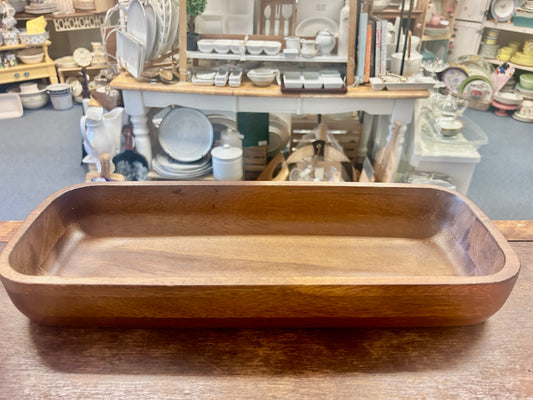 Dark Wood Threshold Rectangle Wood Bowl, 16"