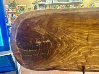 Medium wood  Carved Wooden Oblong Bowl, 21 1/2"