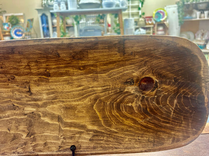Medium wood  Carved Wooden Oblong Bowl, 21 1/2"