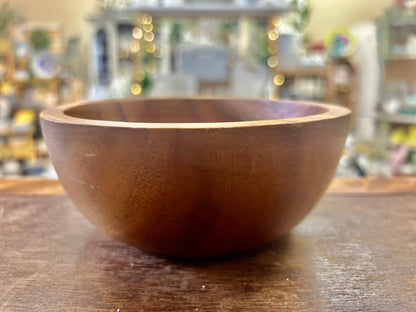 Medium wood Crate & Barrel Wooden Acacia Bowl, 5 3/4"