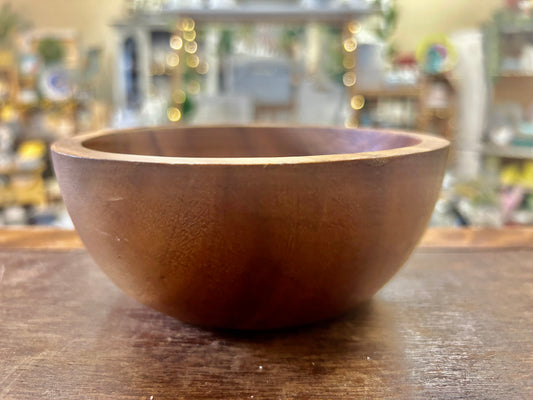 Medium wood Crate & Barrel Wooden Acacia Bowl, 5 3/4"