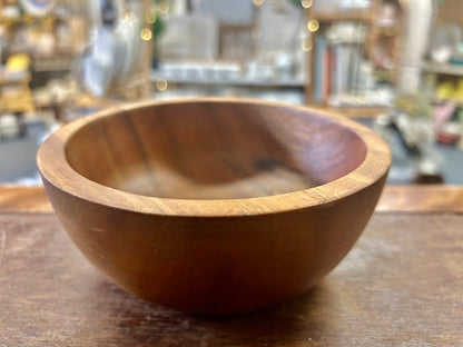 Medium wood Crate & Barrel Wooden Acacia Bowl, 5 3/4"