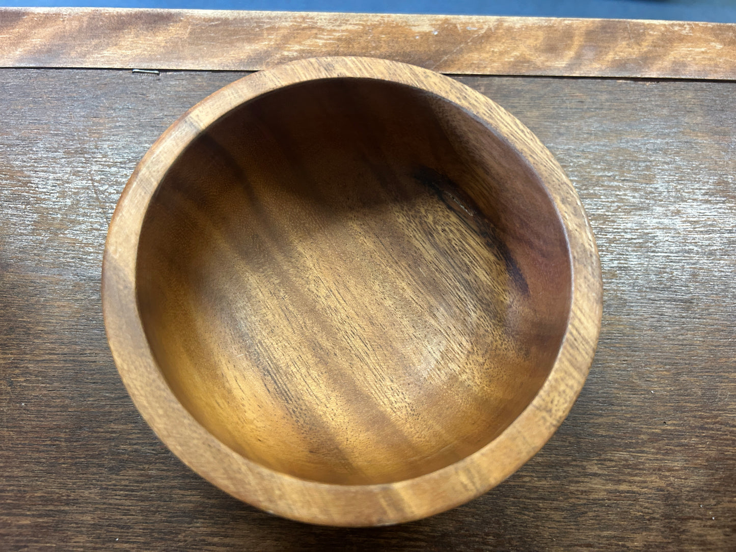 Medium wood Crate & Barrel Wooden Acacia Bowl, 5 3/4"
