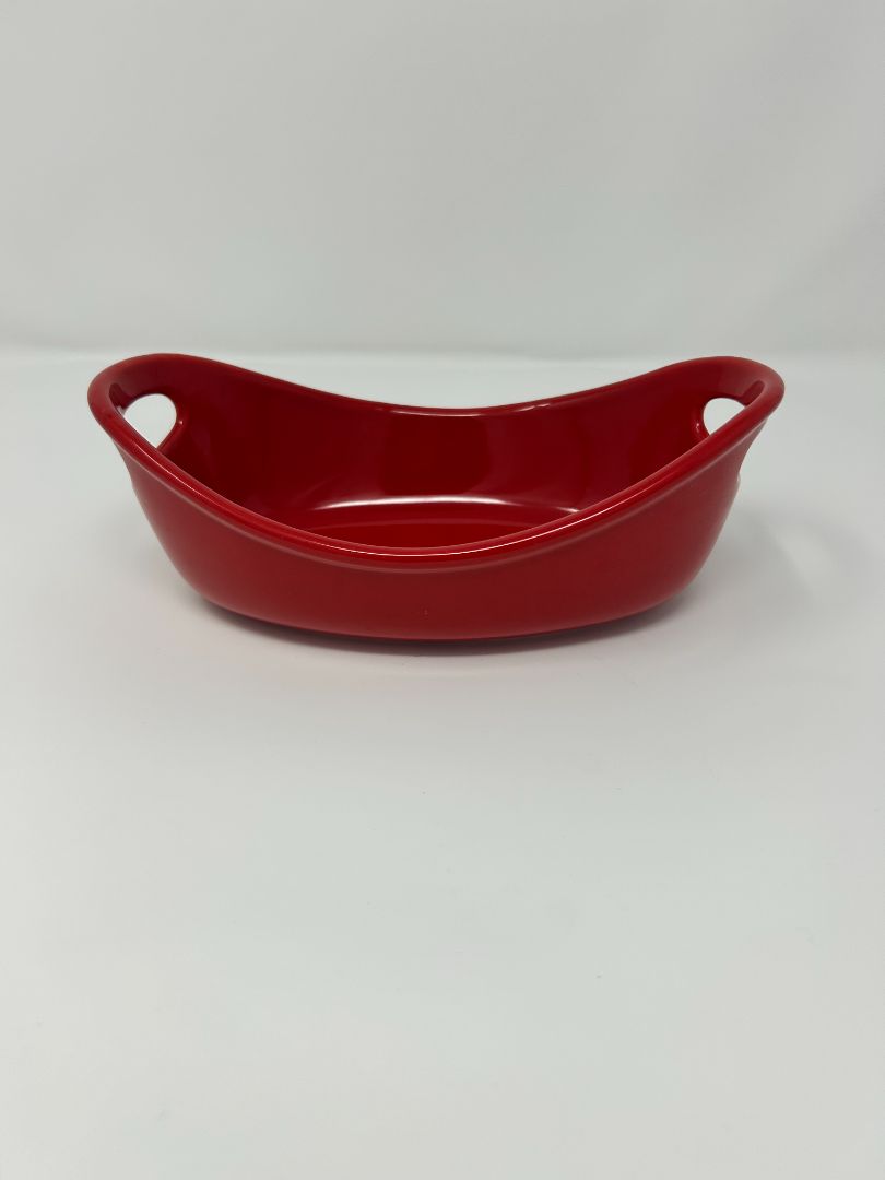 Red Rachael Ray Oval 12 oz Red Baker w/ Handles, 12 ounces