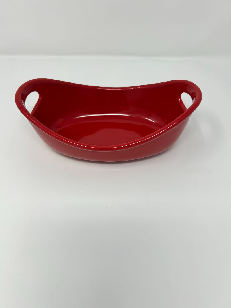 Red Rachael Ray Oval 12 oz Red Baker w/ Handles, 12 ounces