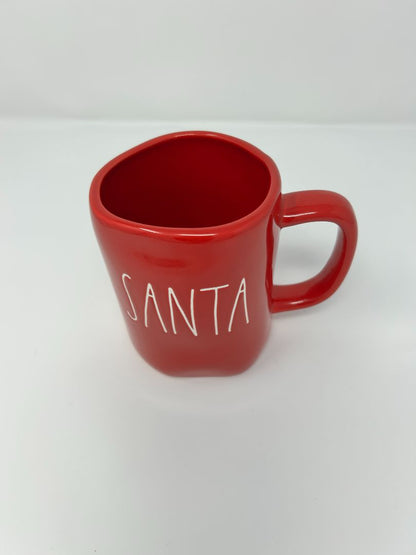Red Rae Dunn Red Santa Mug, 20 ounces