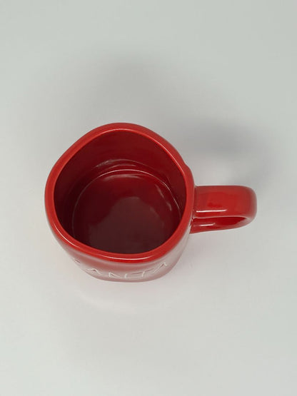 Red Rae Dunn Red Santa Mug, 20 ounces