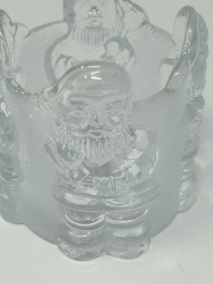 Clear Santa Candleholder Glass, 2 3/4"