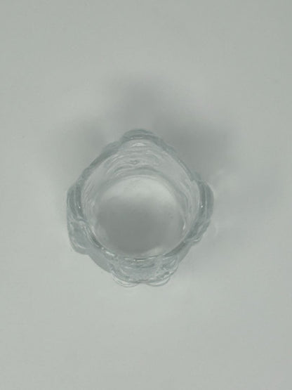 Clear Santa Candleholder Glass, 2 3/4"