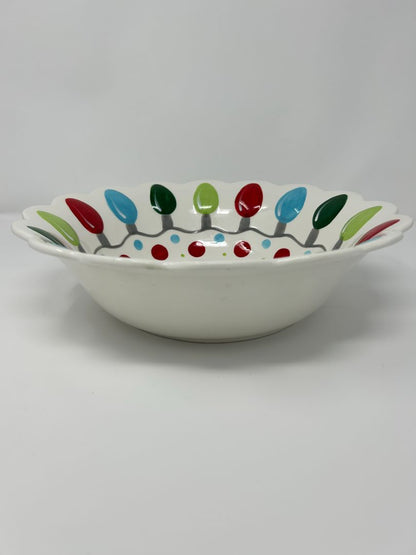 Multicolor Pier One Christmas Lights & Snowflake Bowl, 12"