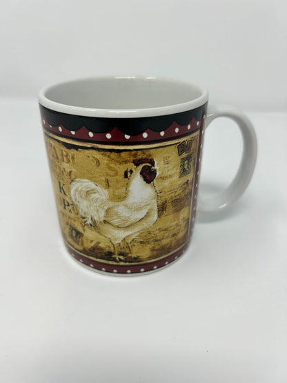 Multicolor Sakura Retro Rooster Mug, 12 ounces