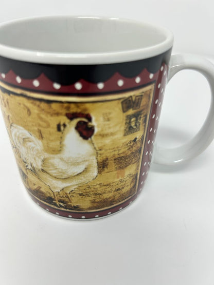 Multicolor Sakura Retro Rooster Mug, 12 ounces