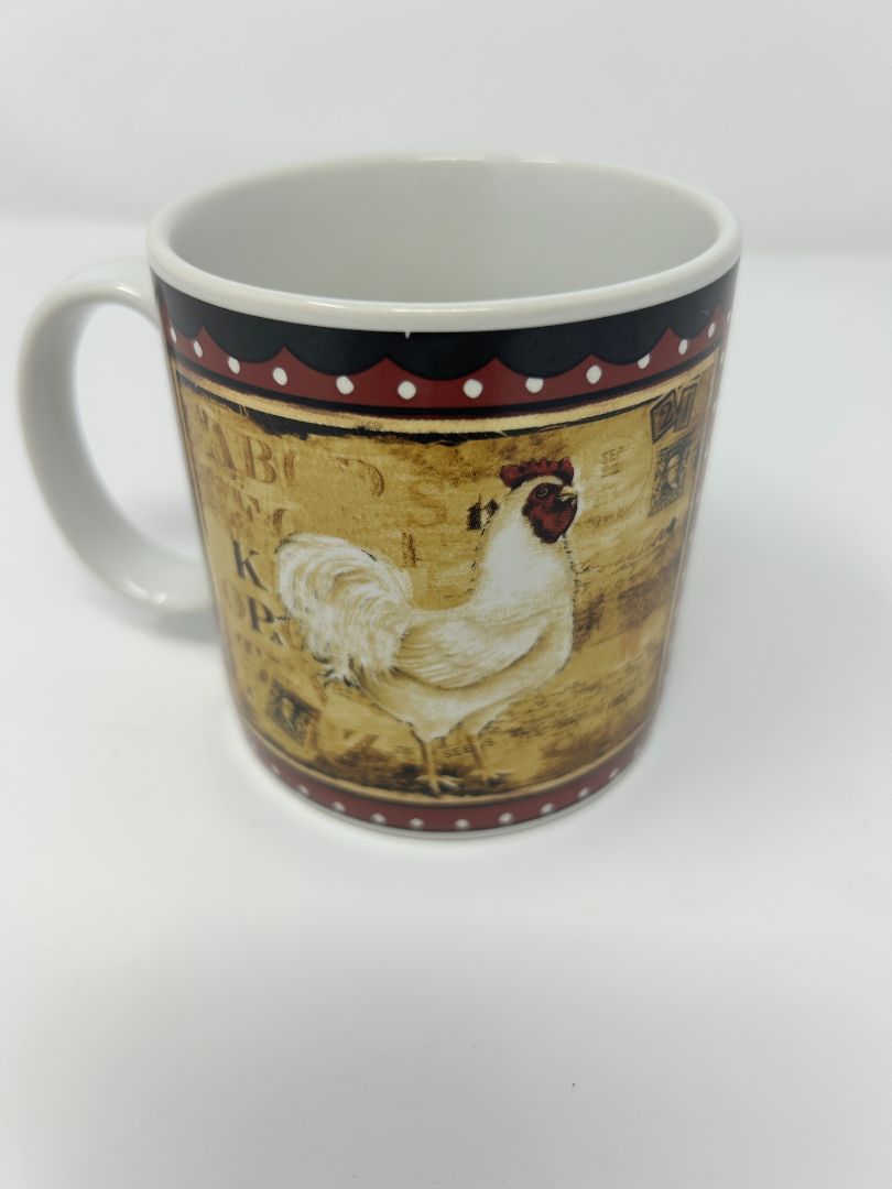 Multicolor Sakura Retro Rooster Mug, 12 ounces