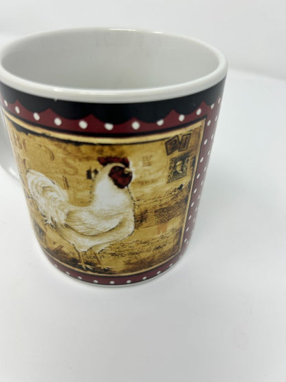 Multicolor Sakura Retro Rooster Mug, 12 ounces