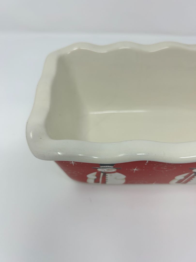 Red Nantucket Snowman Loaf Pan, 9 1/2"