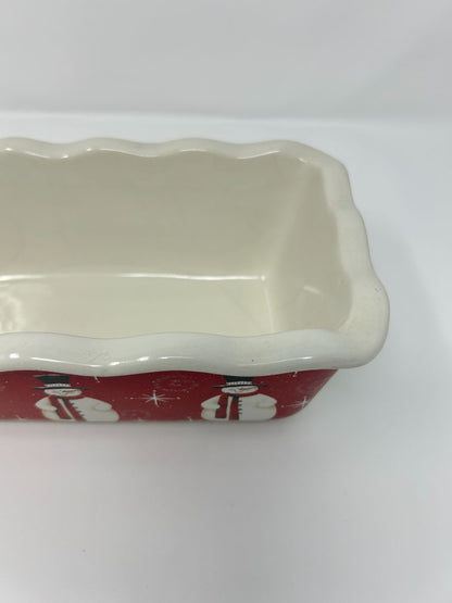 Red Nantucket Snowman Loaf Pan, 9 1/2"
